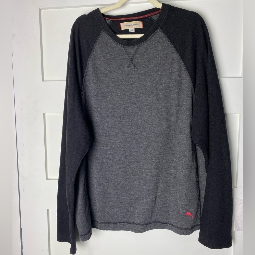 Tommy Bahama  2-Tone Blue Crew-Neck Shirt Cotton Polyester Acrylic Men’s…